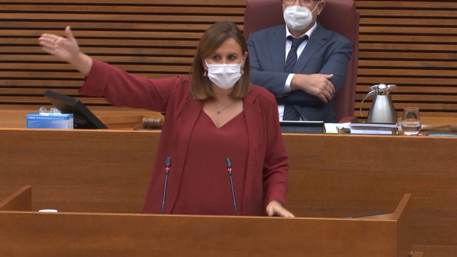 La síndica del PPCV, María José Catalá, aquest dilluns en el debat de política general