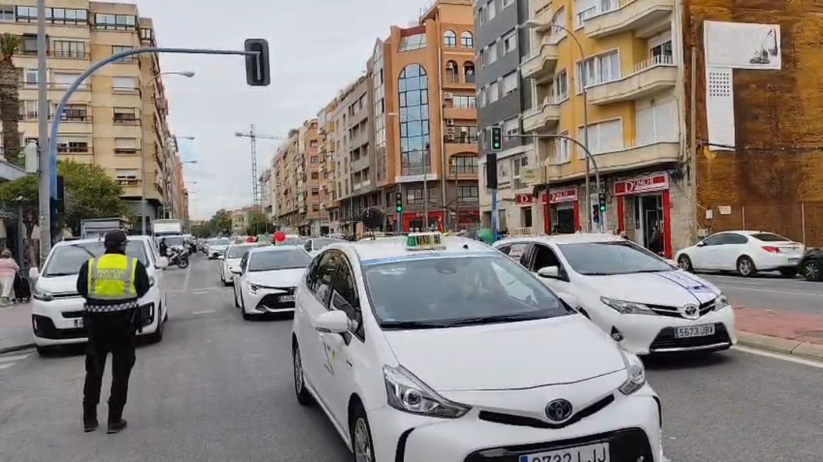 Protesta de taxis a Alacant el 7 de maig del 2026