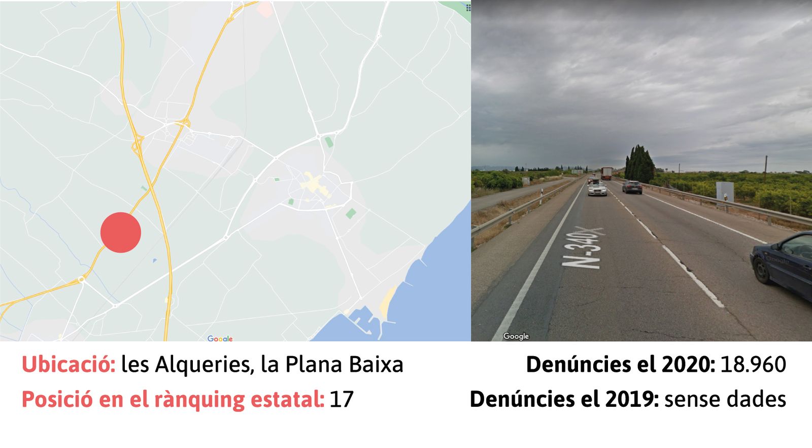 Ubicació del radar del punt quilomètric 960 de l'N-340