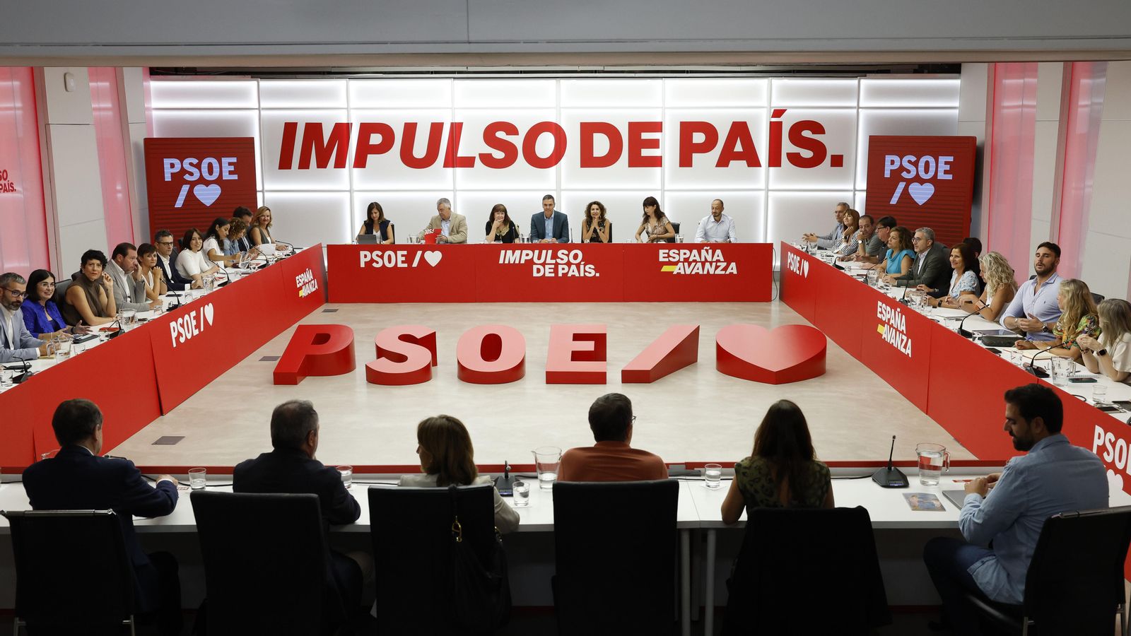 Imatge de la reunió de la comissió executiva federal del PSOE