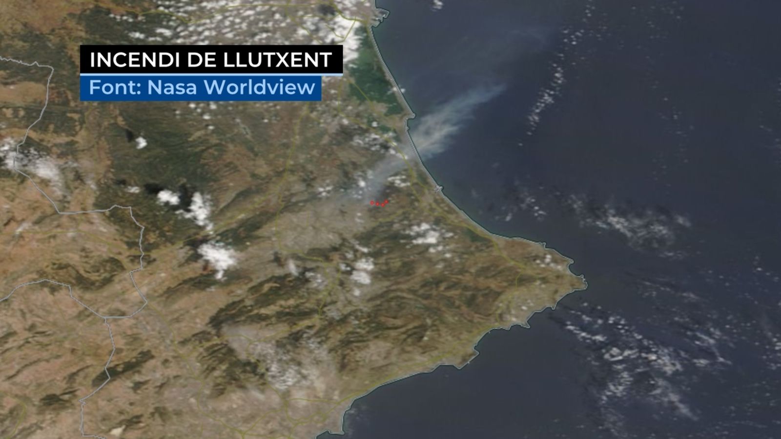 Vista satèl·lit de l'incendi