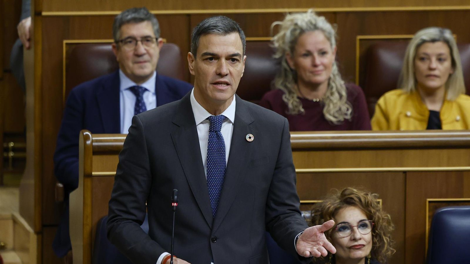 Sanchez, este dimecres al Congrés durant la sessió de control