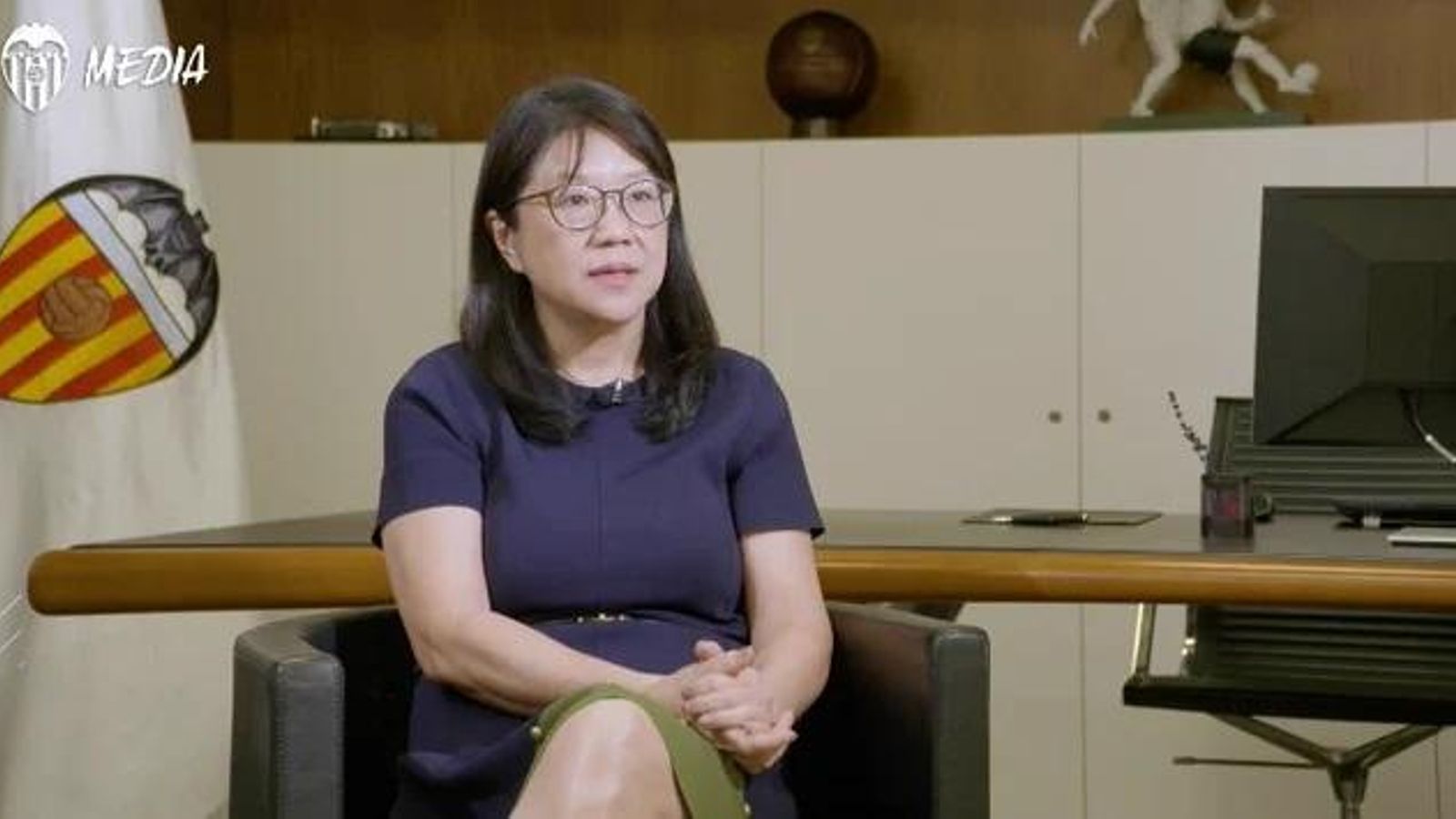 La presidenta del València, Lay Hoon Chan, en l'entrevista als mitjans del club