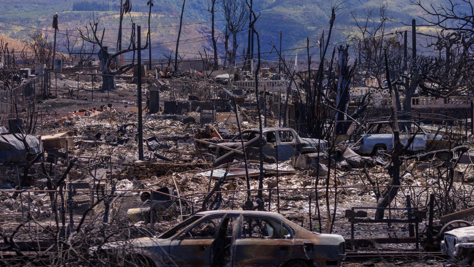 Danys pels incendis al barri de Wahikuli Terrace, a la ciutat de Lahaina (Maui)