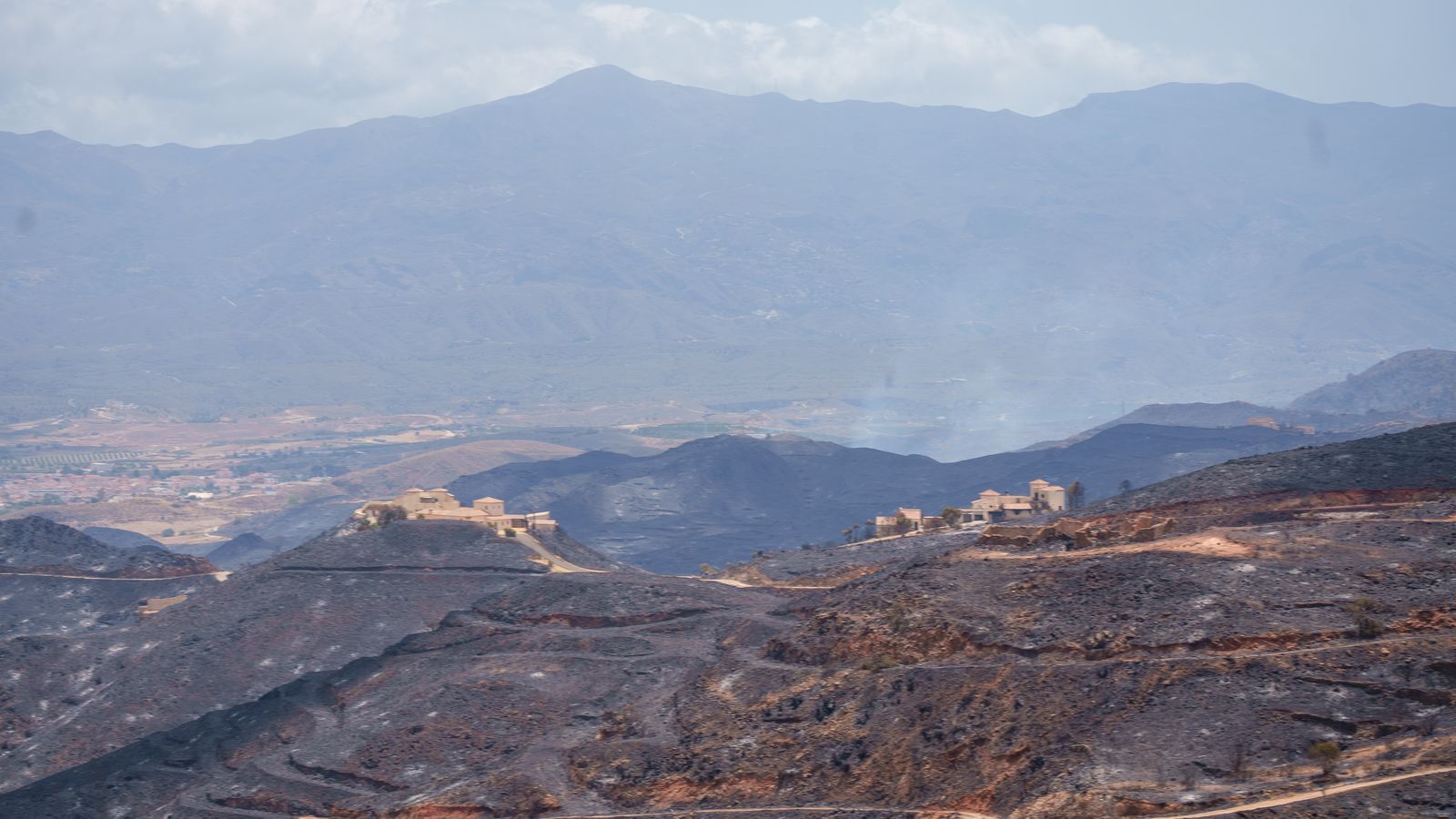 Imatge de la zona afectada pel pas de l'incendi de Los Gallardos.