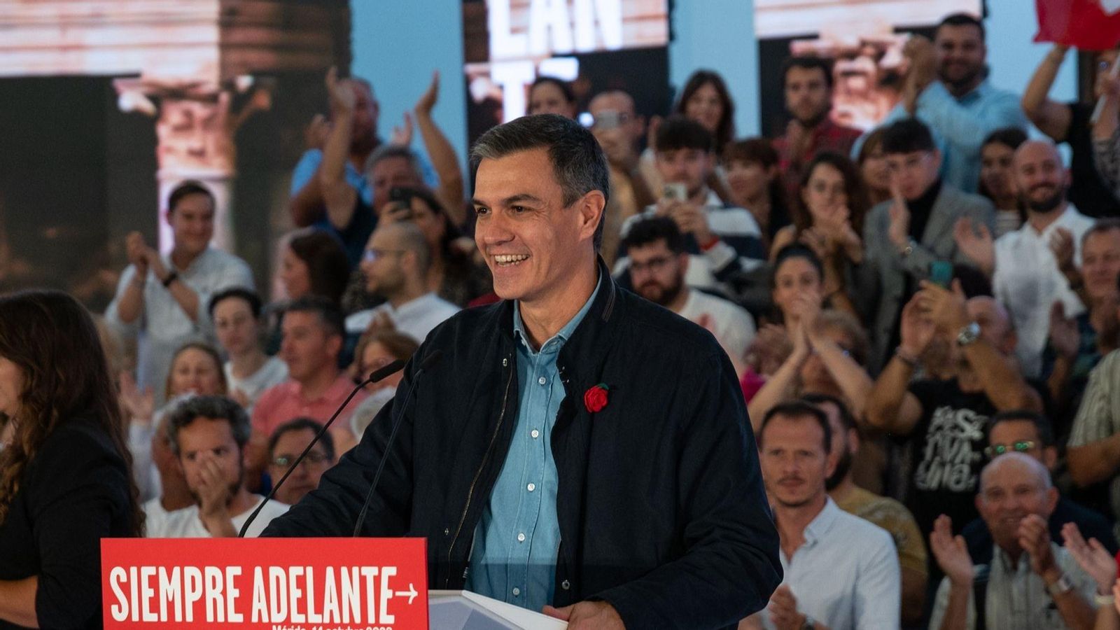 Sánchez, fa une setmanes, en un acte de partit Sánchez, fa une setmanes, en un acte de partit
