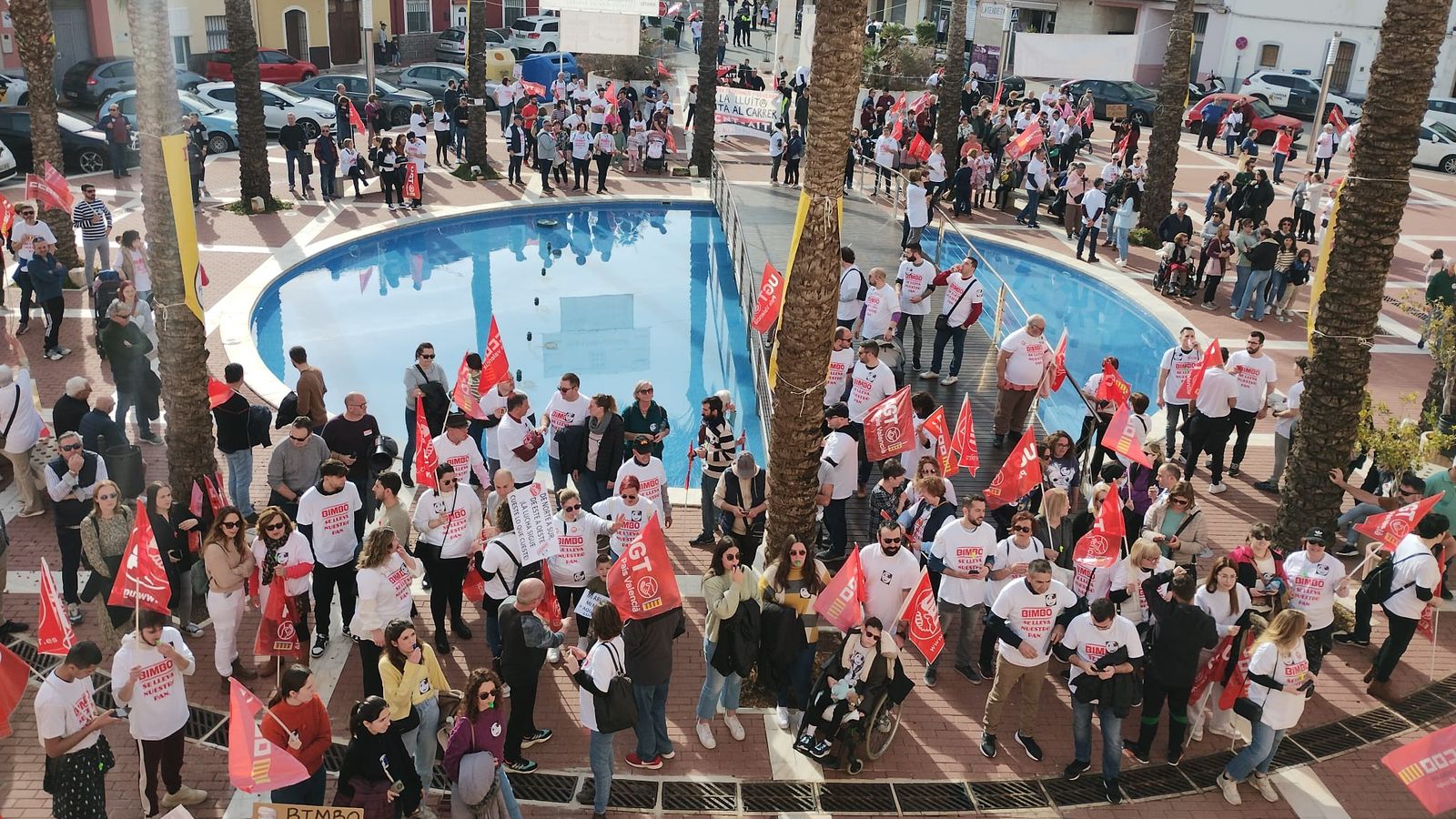Manifestació contra el tancament de la planta de Bimbo celebrada aquest dissabte