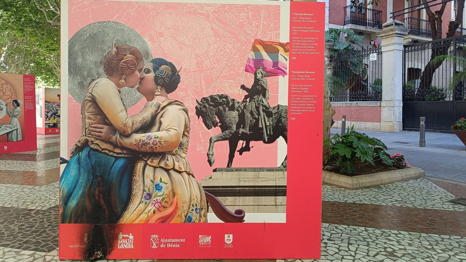 Panell que han intentat cremar a Gandia