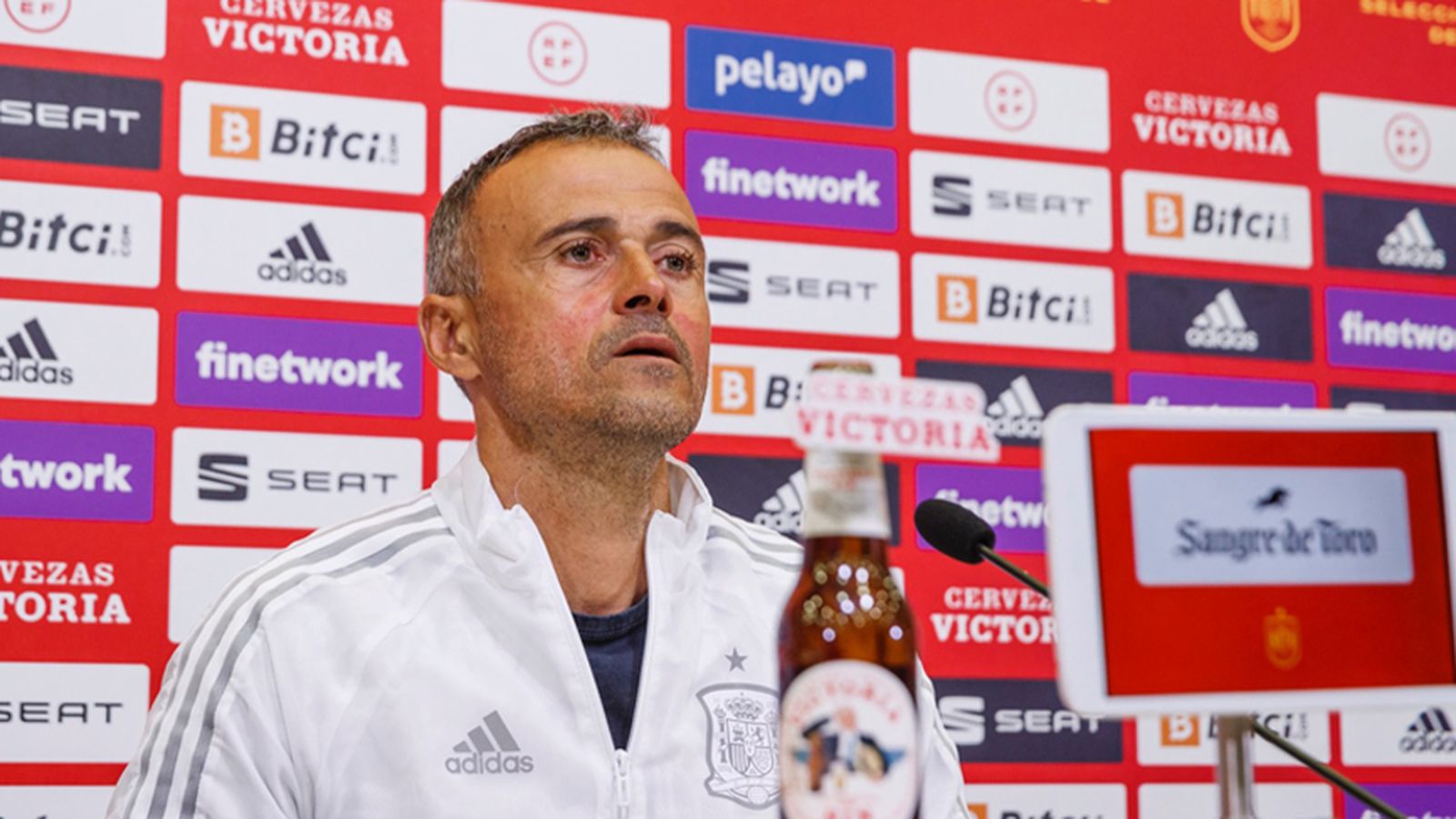 Luis Enrique, durant una roda de premsa