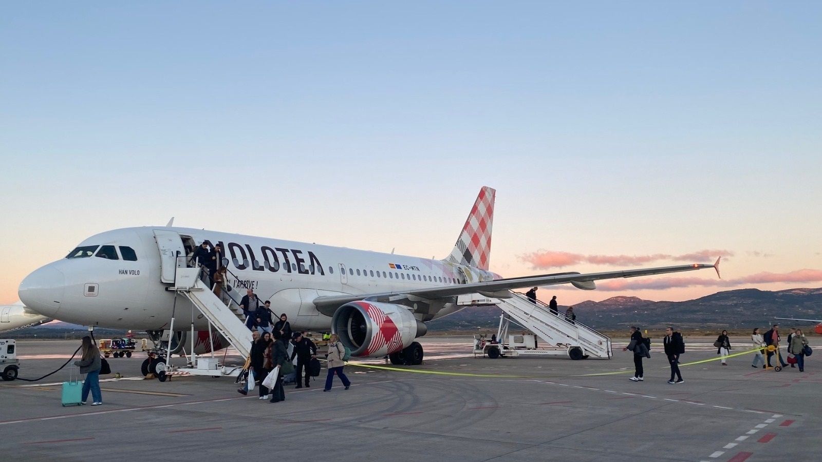 Imatge d'arxiu d'un avió de Volotea a l'aeroport de Castelló