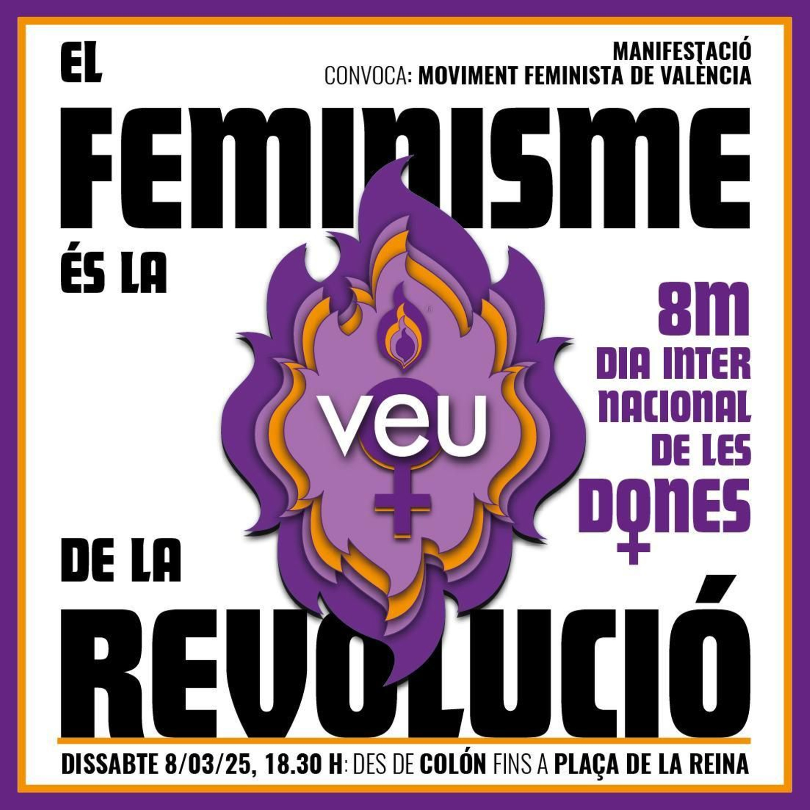 Cartell de la manifestació del 8M de 2025 a València