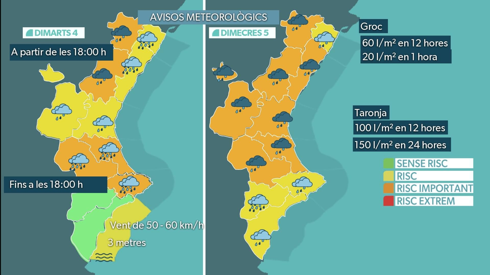 Mapa d'avisos meteorològics