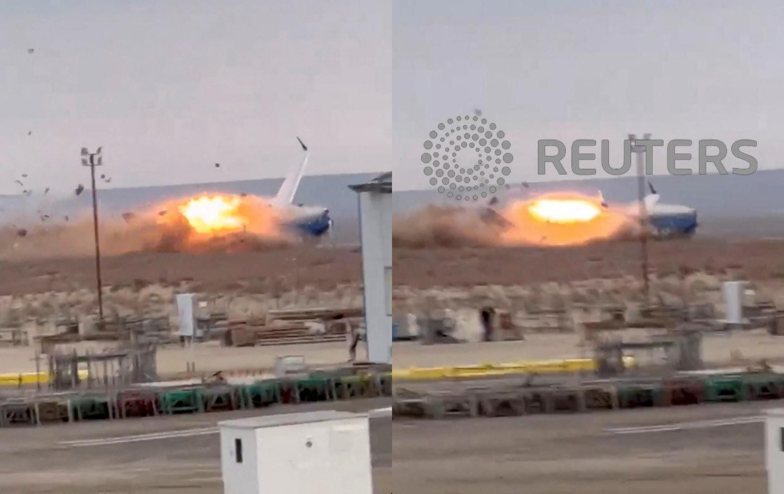 Moment en què l'avió Embraer 190 s'estavella