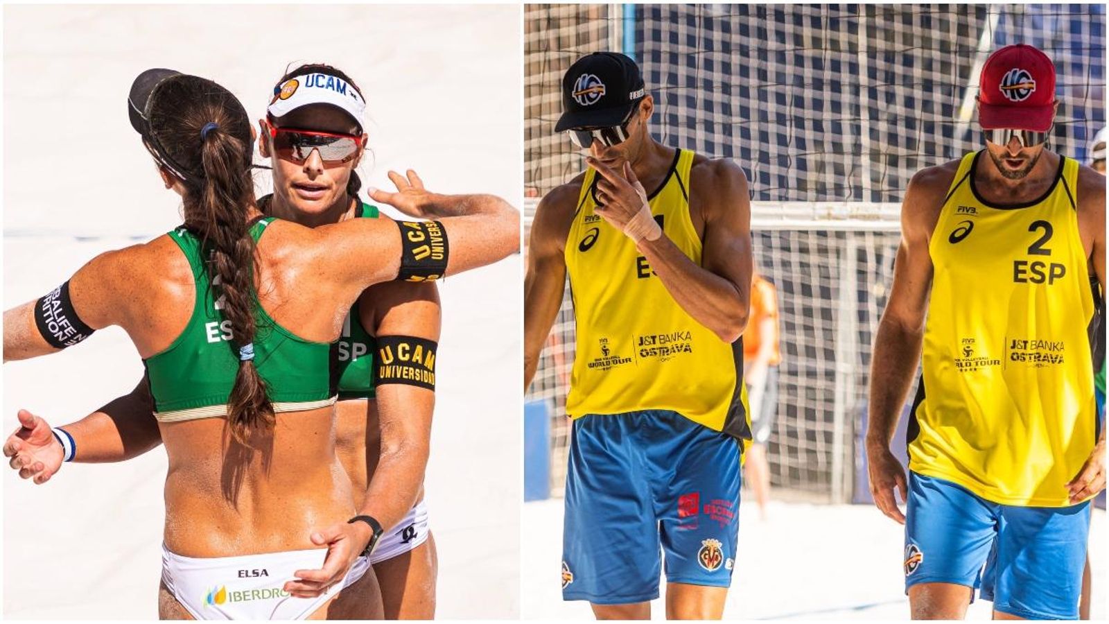 La parella femenina (Elsa Baquerizo i Liliana Fernández), a l'esquerra, i la masculina (Hèctor Herrera i Adrián Gavira), a la dreta.