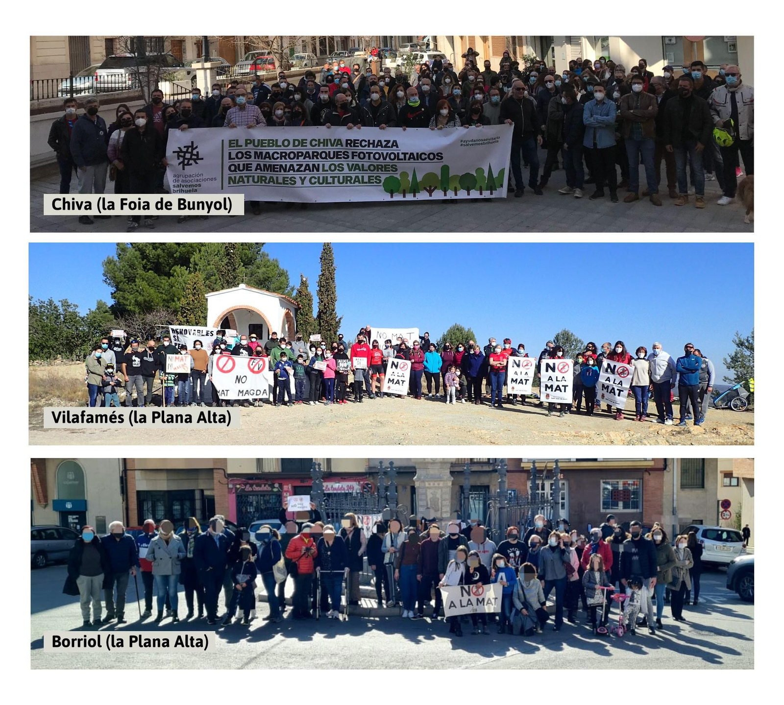 Protestes als municipis afectats per les macroplantes fotovoltaiques