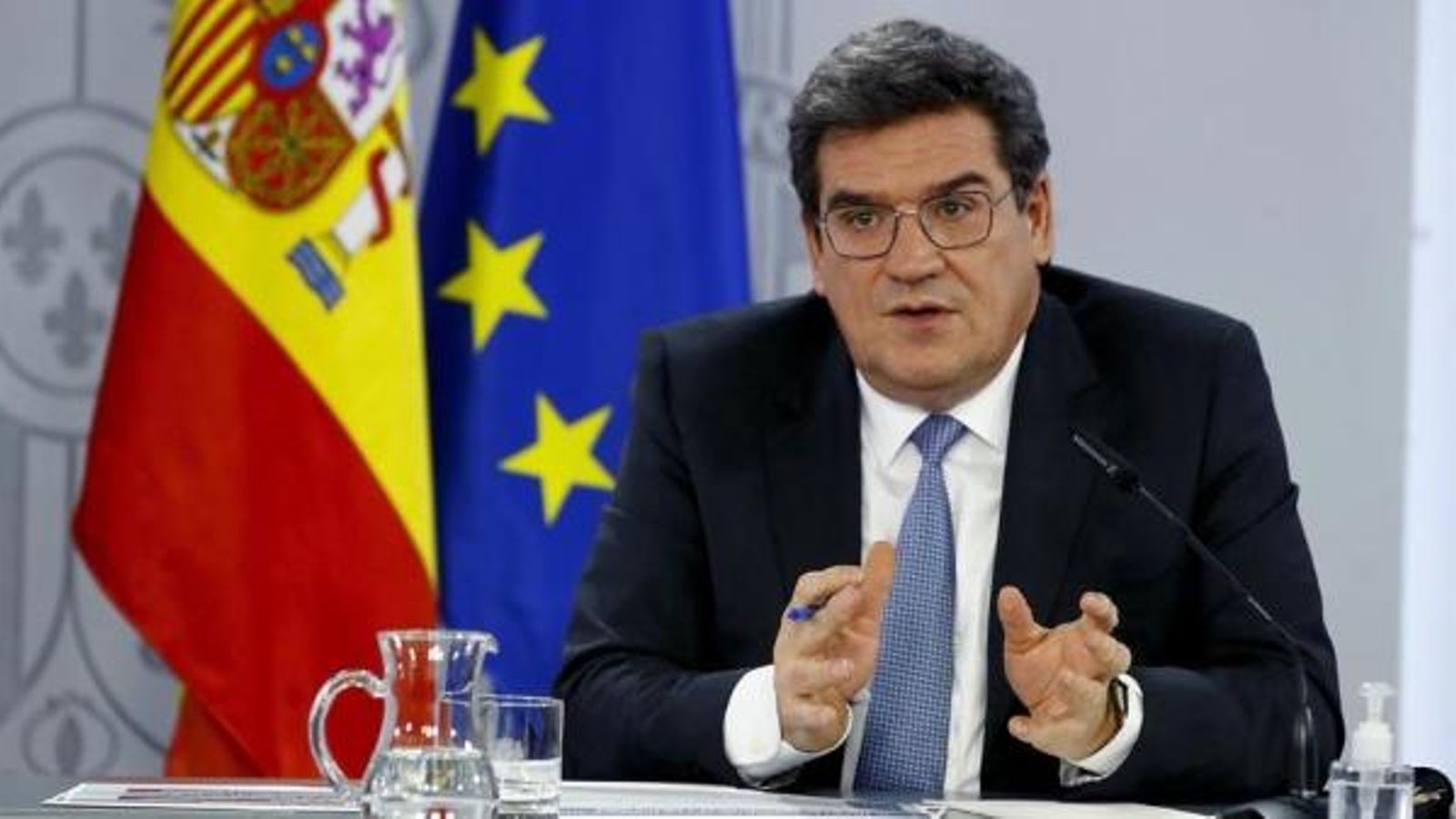 El ministre d'Inclusió, Seguretat Social i Migracions, José Luis Escrivá, durant la roda de premsa posterior al Consell de Ministres
