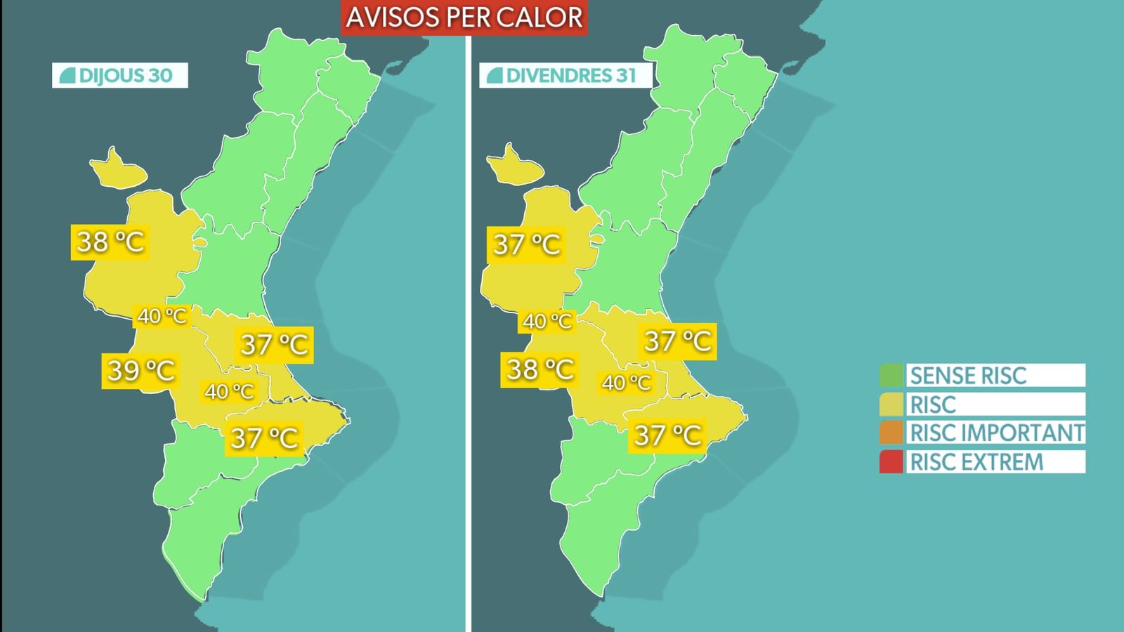 Avisos per altes temperatures