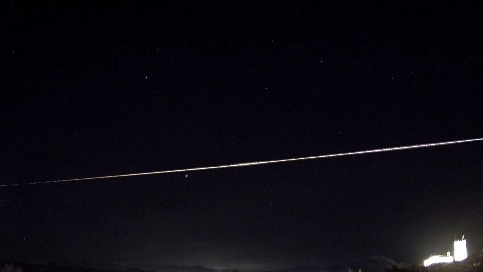 Imatge captada del bòlid artificial