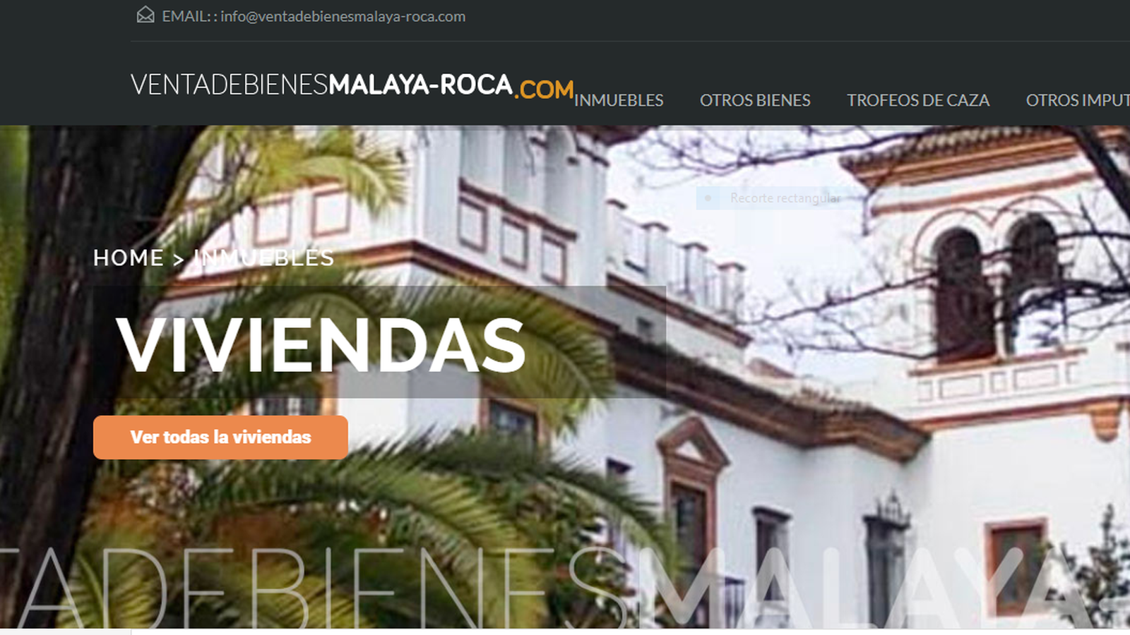 Web per vendre els bens de Juan Antonio Roca