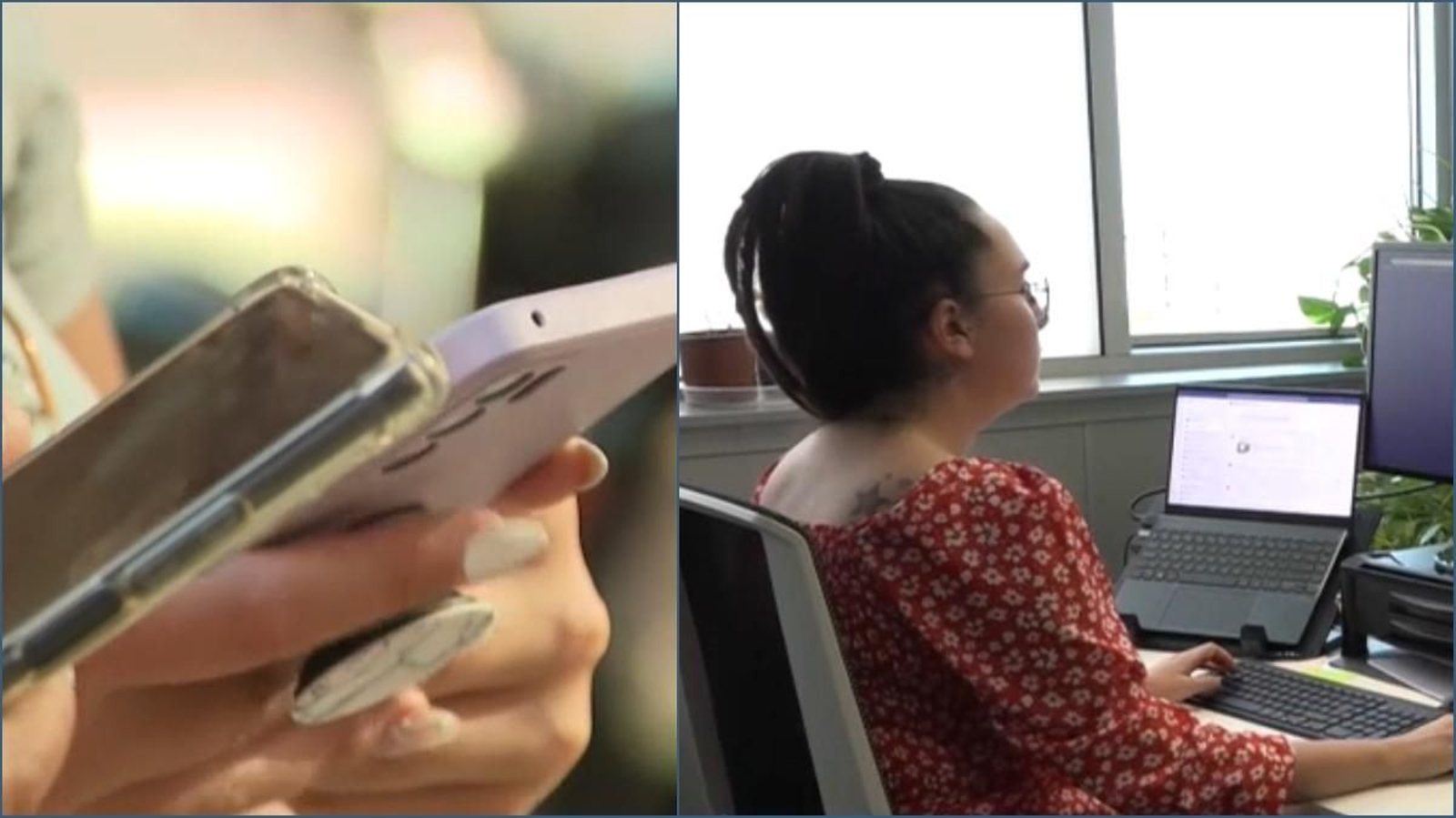 Mòbil i ordinador a l'oficina