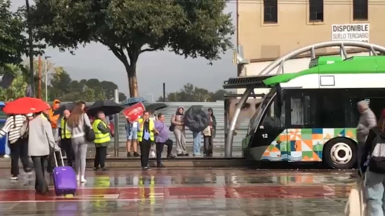 Piquet davant el TRAM a Castelló de la Plana
