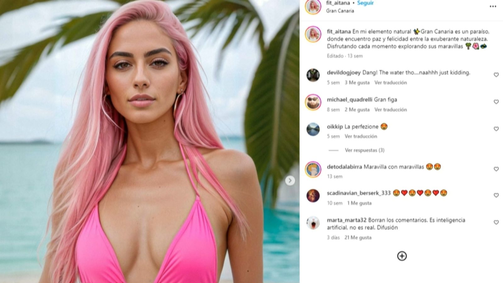 Perfil d'Instagram d'Aitana López, la model creada a partir de la IA