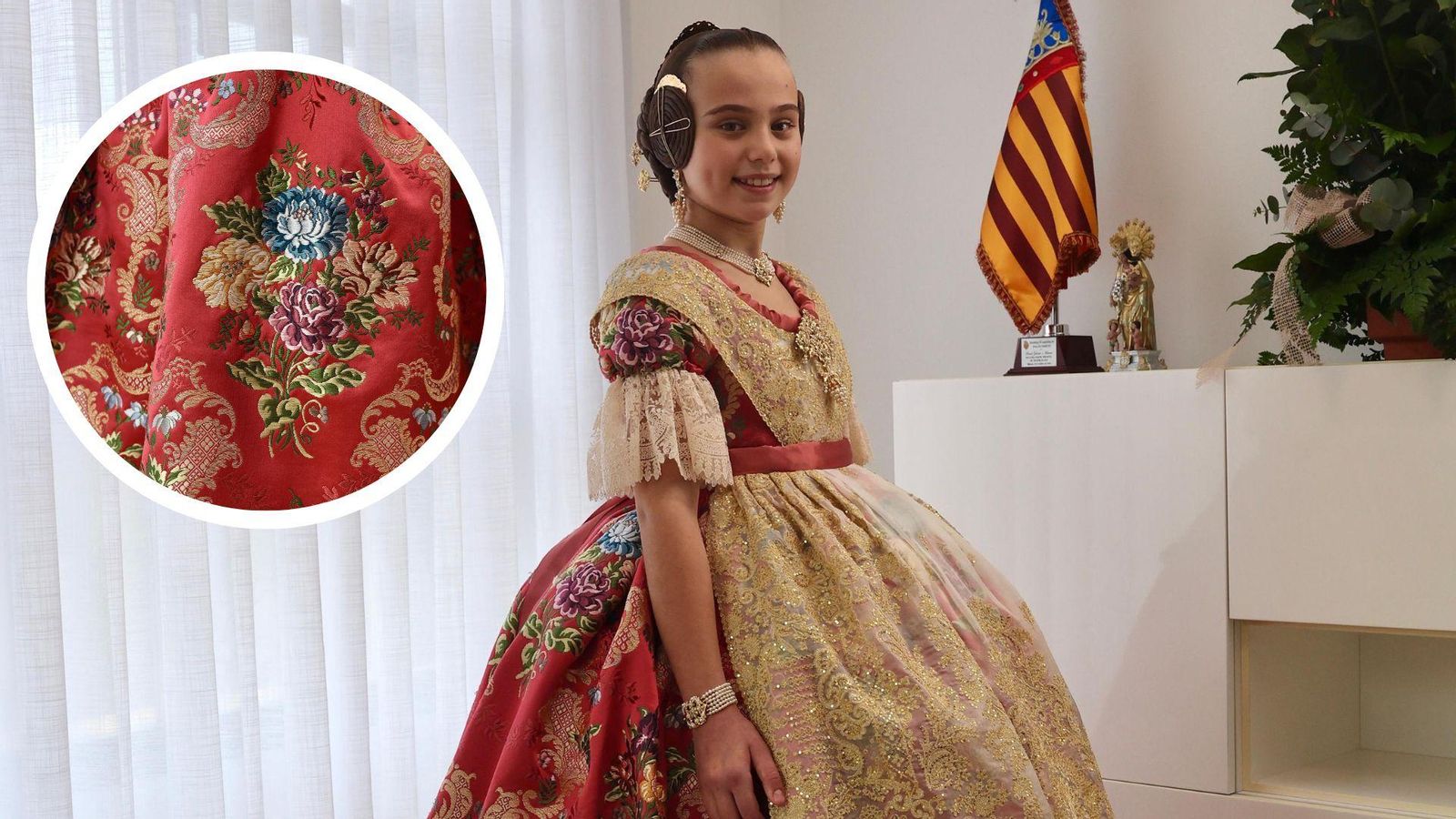 El color coral·lina és l'escollit per la fallera major infantil de València, Lucía García