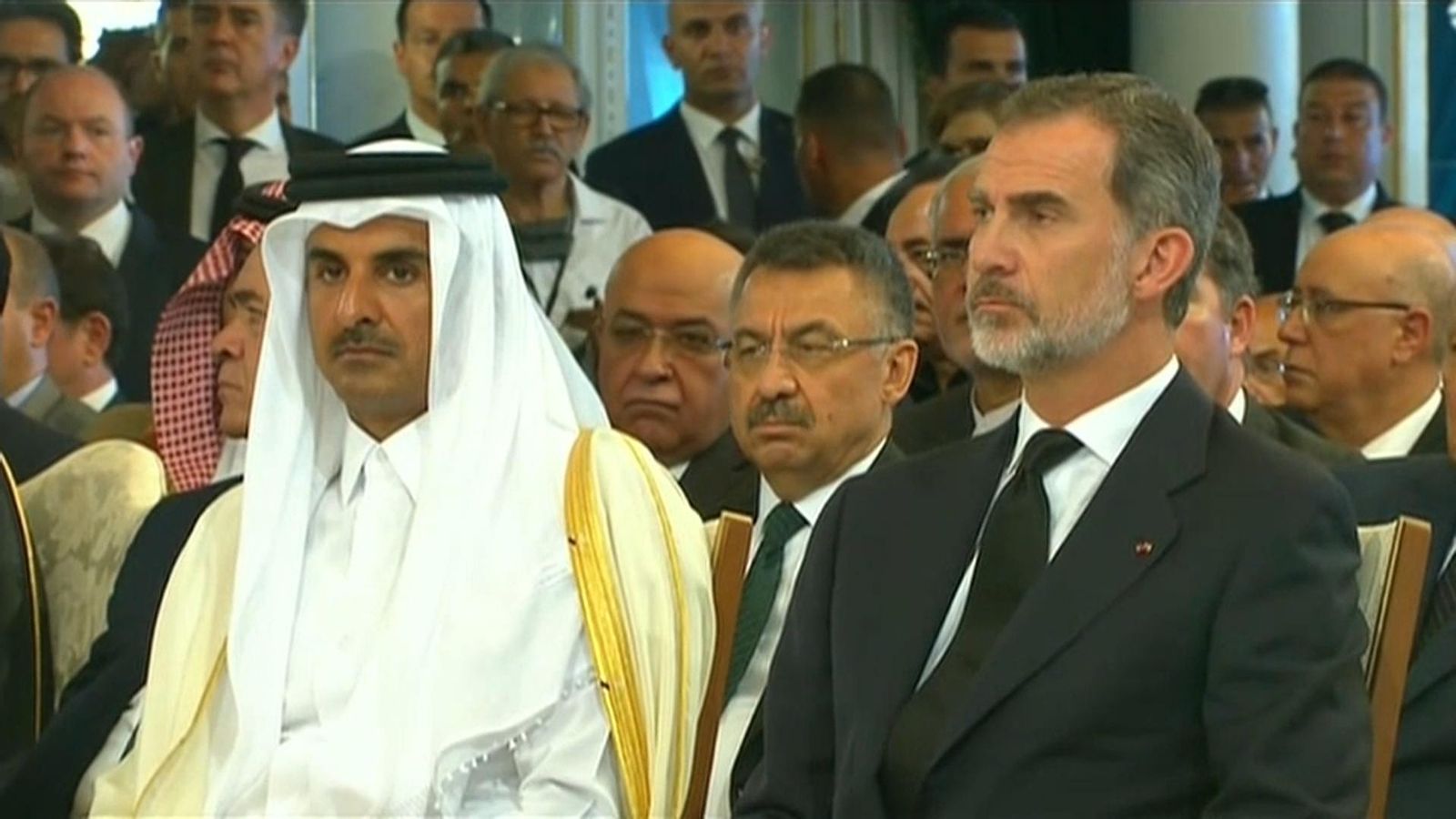 Felip VI en el funeral del president tunisià Essebsi