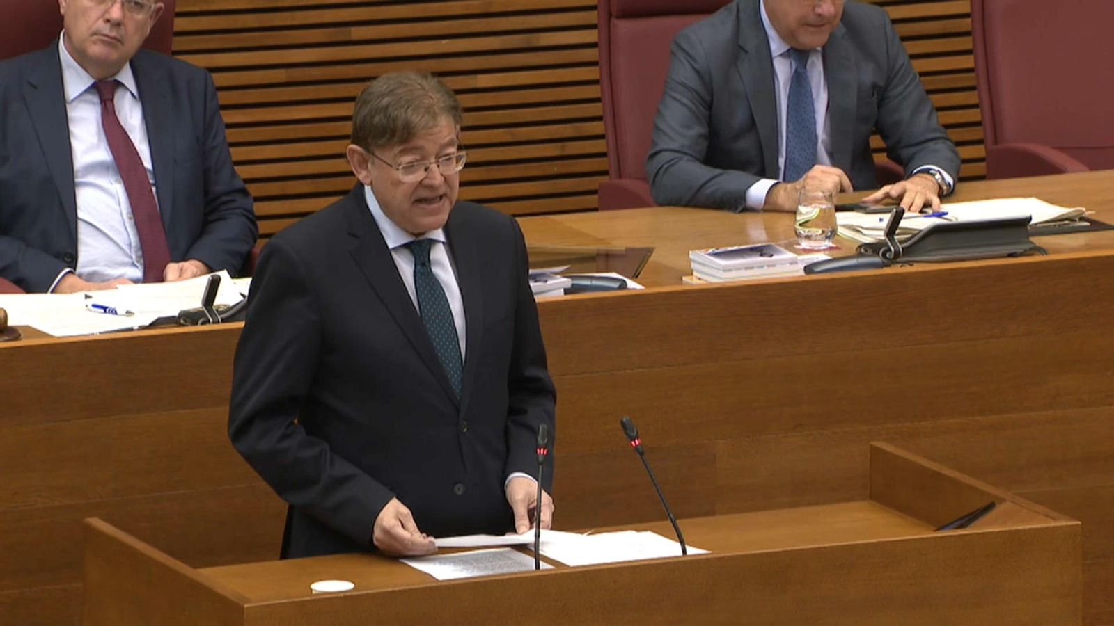 El president de la Generalitat, Ximo Puig, durant la segona sessió de control de l'any a les Corts
