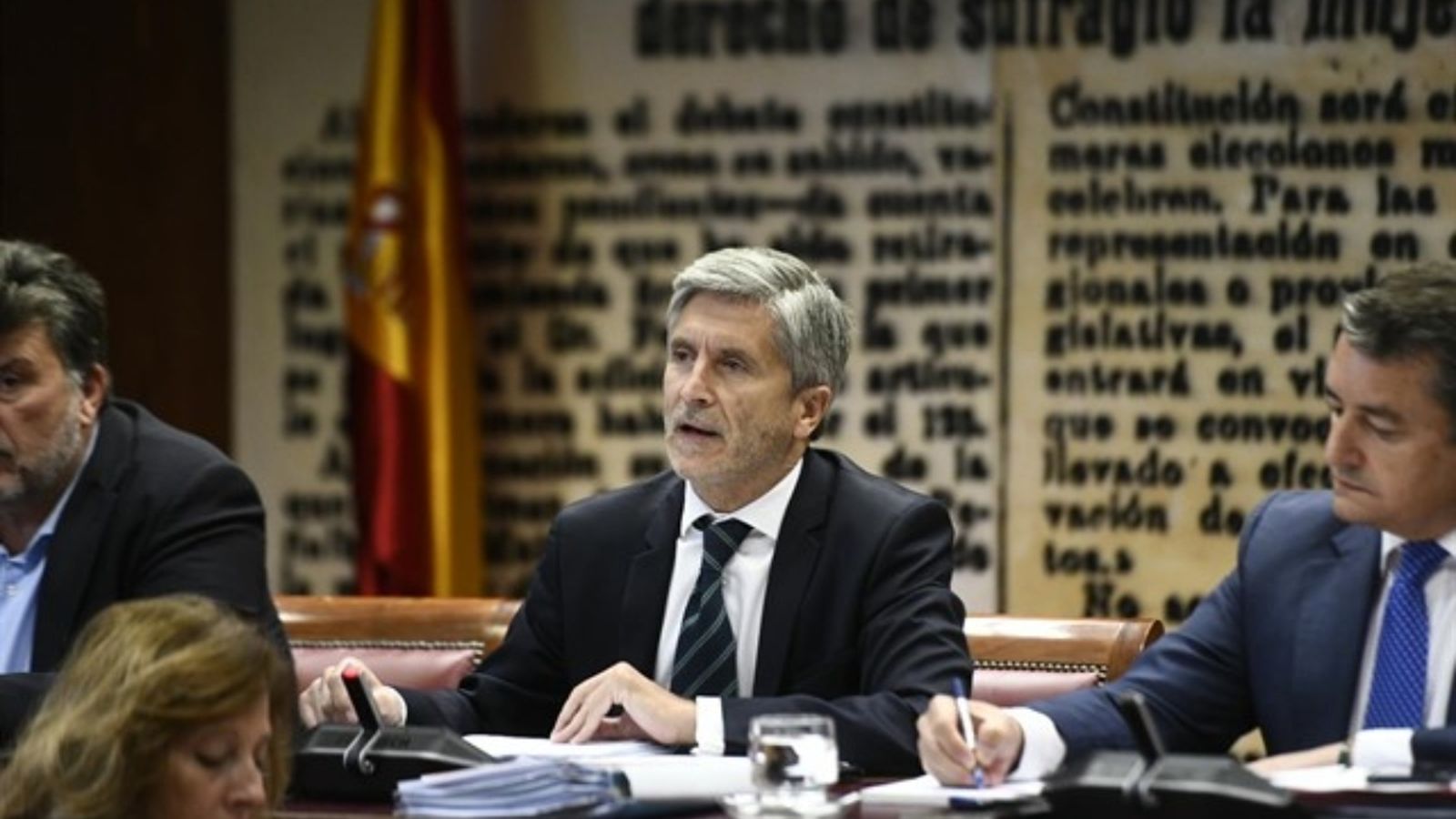 El ministre de l'Interior, Fernando Grande-Marlaska, aquest dimarts en la Comissió d'Interior del Senat
