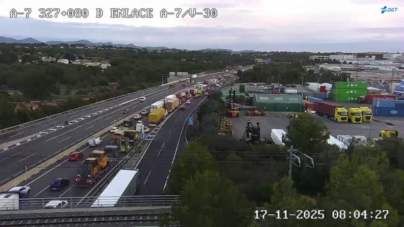 Retencions quilomètriques este dilluns per accidents a l'A-7