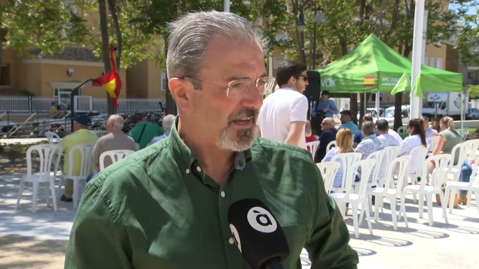 Carlos Flores, candidat de Vox a la presidència de la Generalitat, en un acte electoral a Moncofa