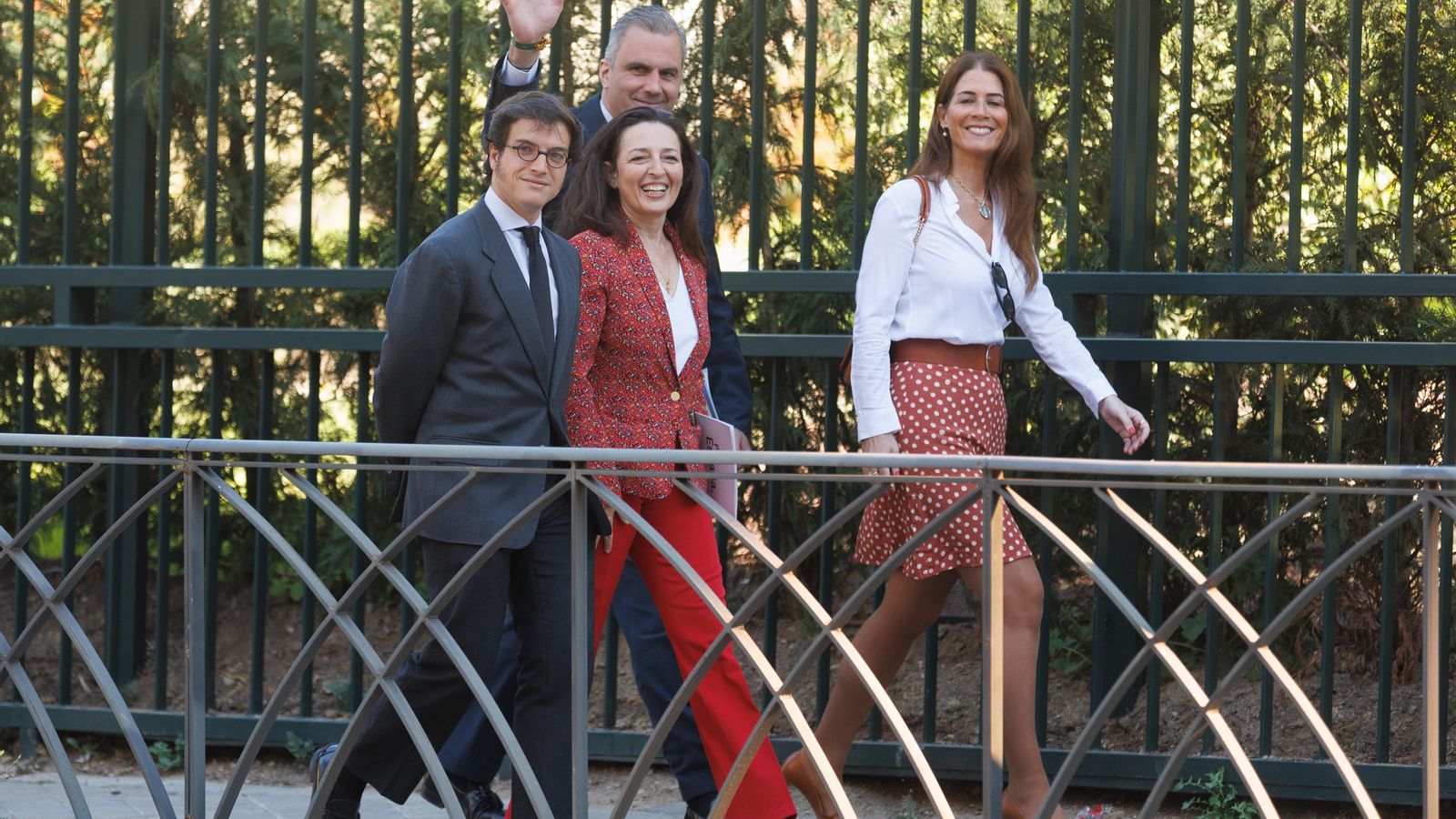 Els dirigents de Vox José María Figaredo, Marta Castro, Javier Ortega i Carla Toscano, a la seua arribada al Tribunal Constitucional