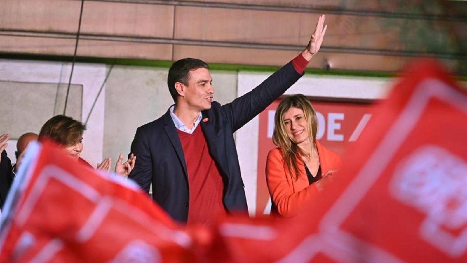 El candidat del PSOE a la presidència del govern espanyol, Pedro Sánchez, aquesta nit