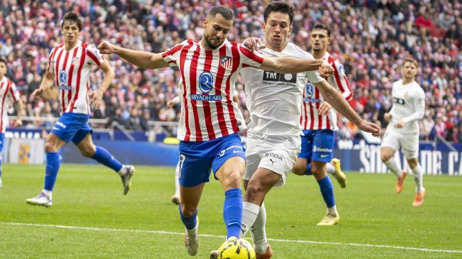 Hugo Duro, en una acció del partit de la priemra volta