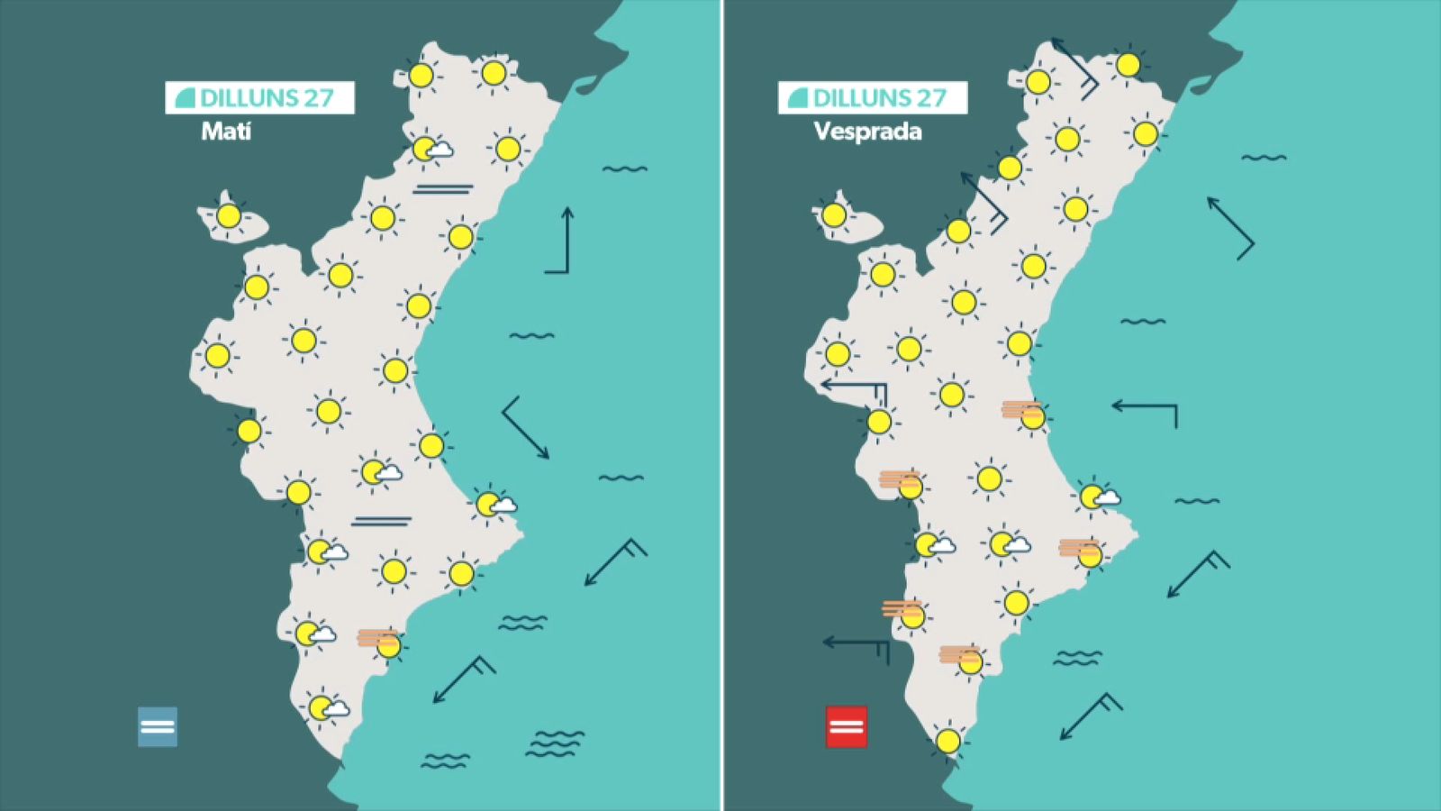 La previsió de dilluns 27 d'abril