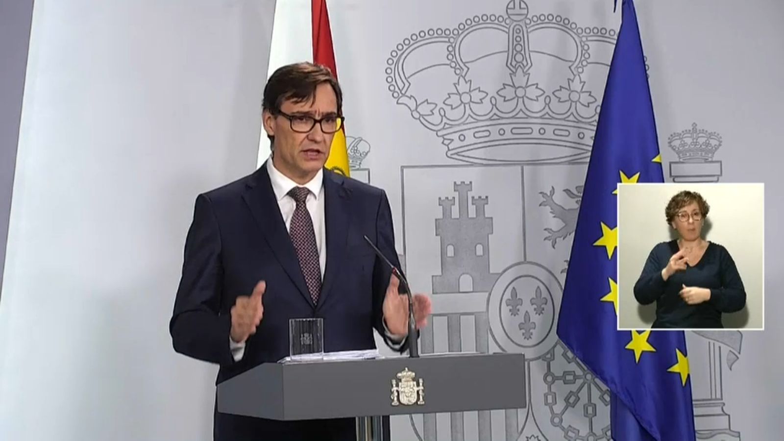 Salvador Illa, durant la roda de premsa