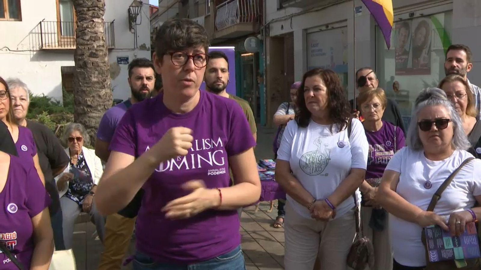 Pilar Lima, aquest dissabte, en un acte de Podem a Benimaclet