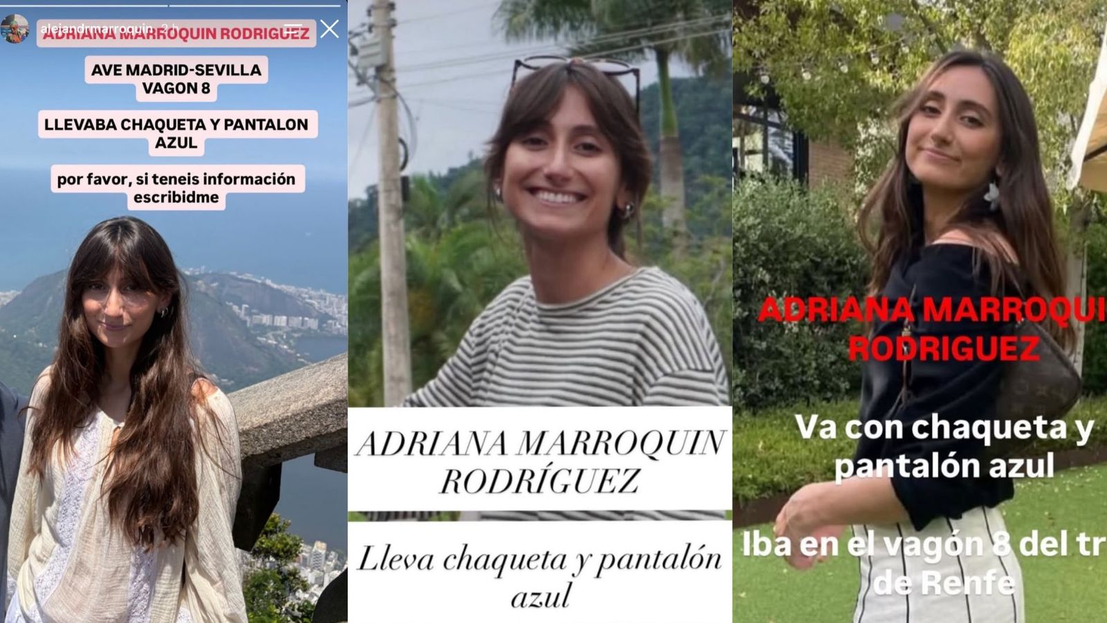 Imatges compartides per la germana de la jove alacantina que viatjava en l'AVE