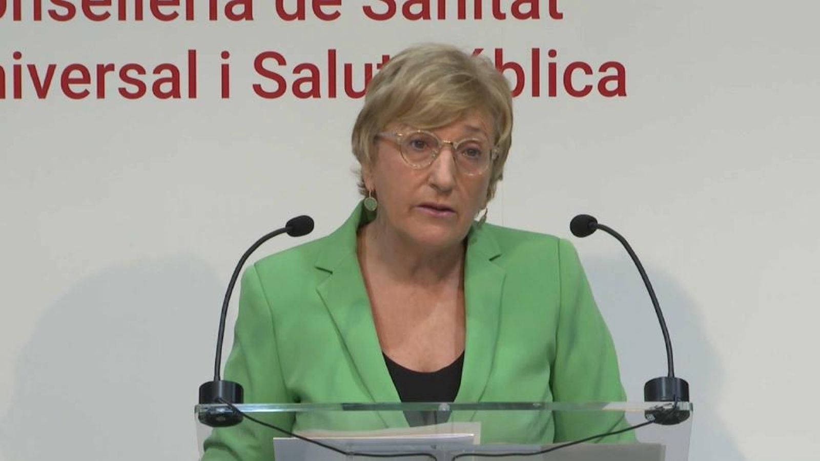 La consellera de Sanitat, Ana Barceló durant la roda de premsa