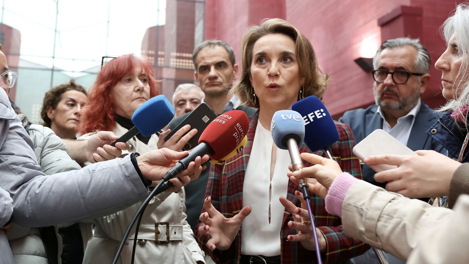 La secretària general del PP, Cuca Gamarra, este diumenge a Logronyo