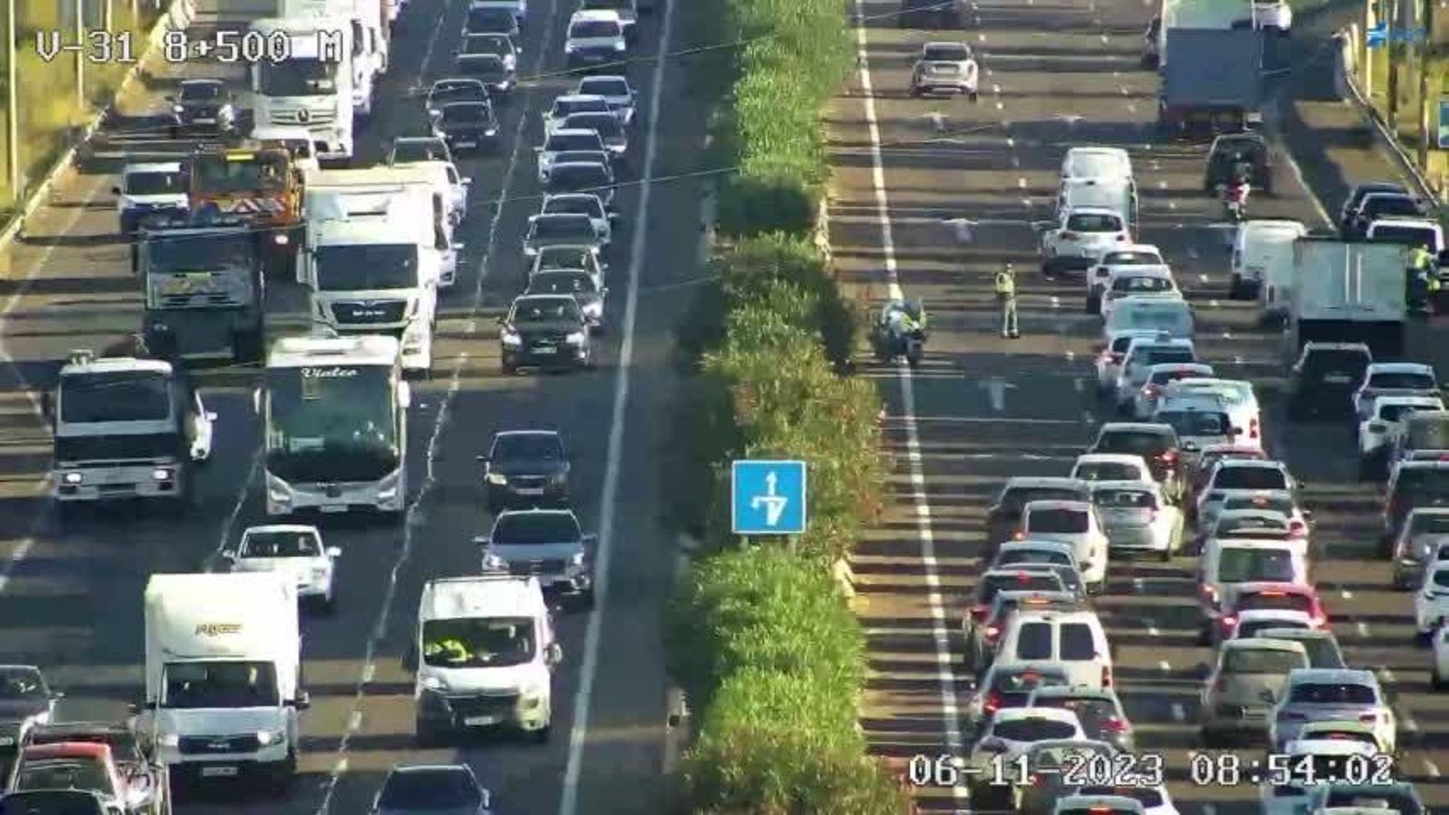 Retencions en la V-31, aquest dilluns de matí