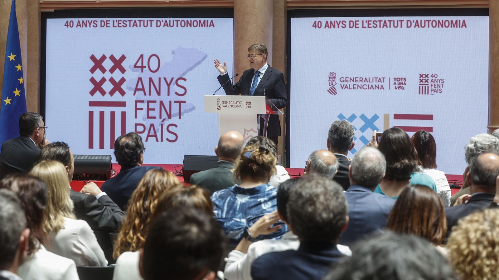 El cap del Consell, Ximo Puig, intervé en la celebració pel 40 aniversari de l'Estatut