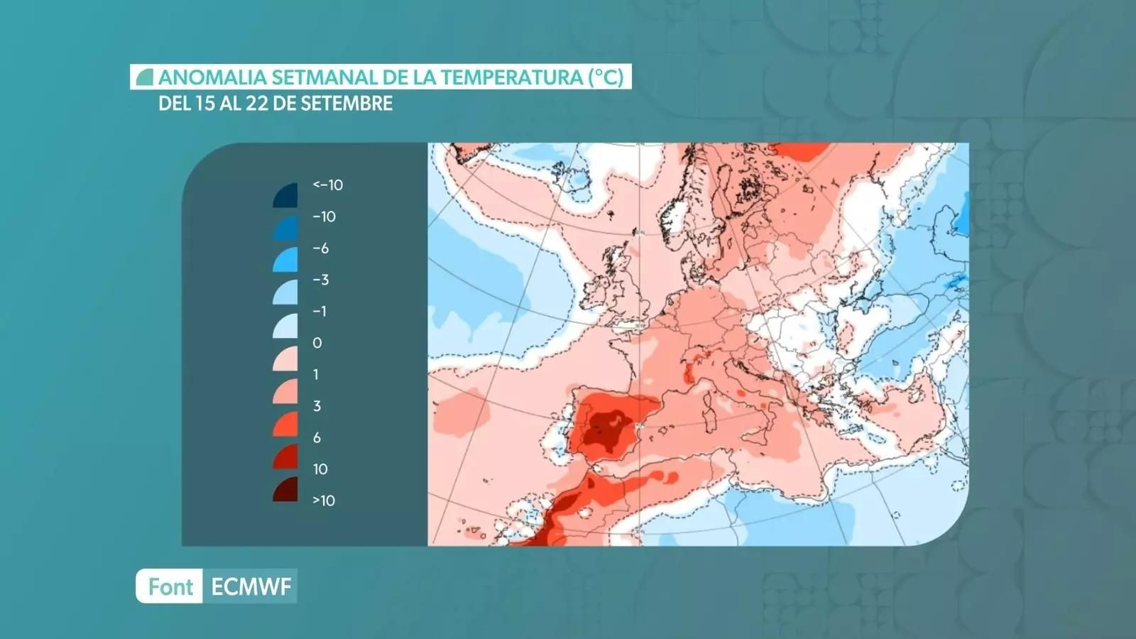 Anomalia de la temperatura per a esta setmana