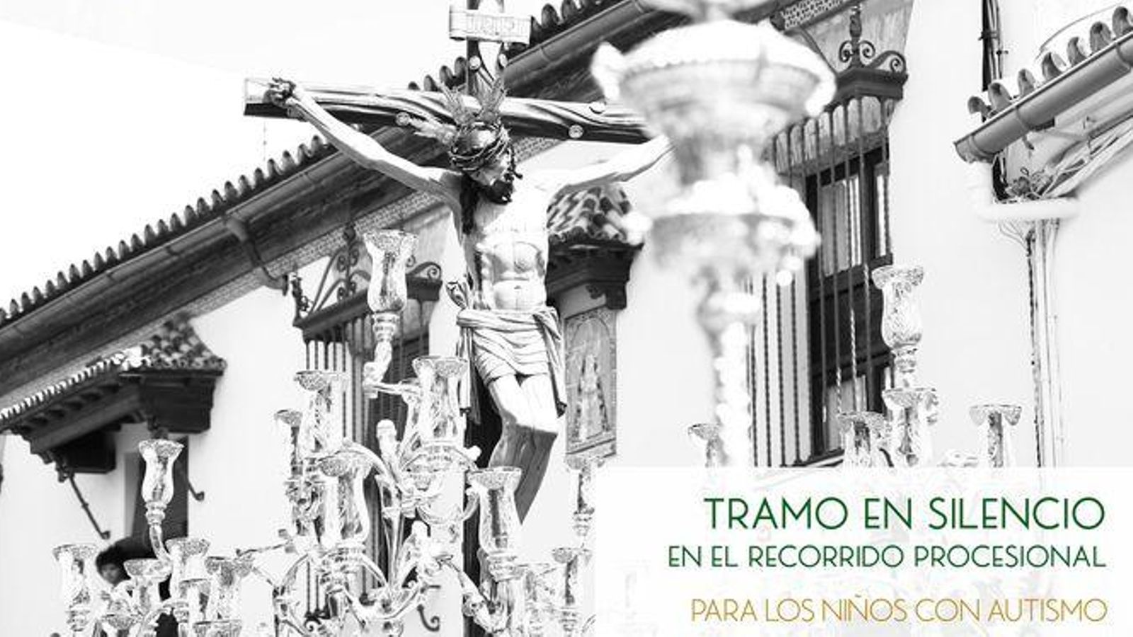 Cartell de la germandat de Lebrija anunciant el tram en silenci per als xiquets autistes