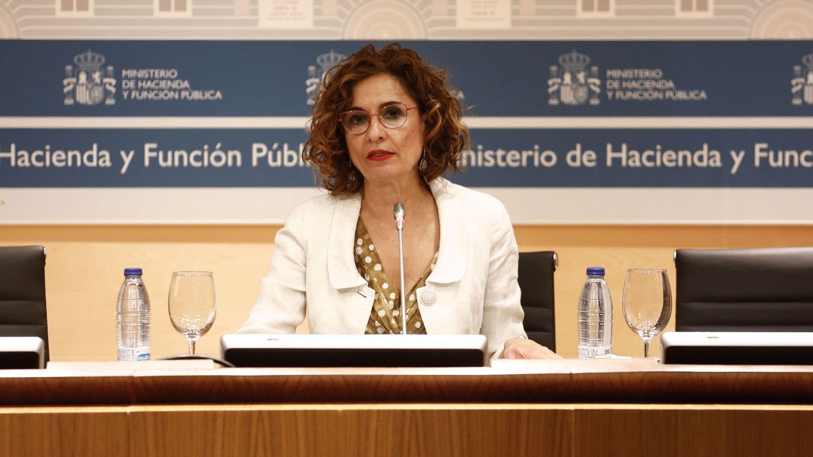 Montero durant la roda de premsa posterior al Política Fiscal i Financera