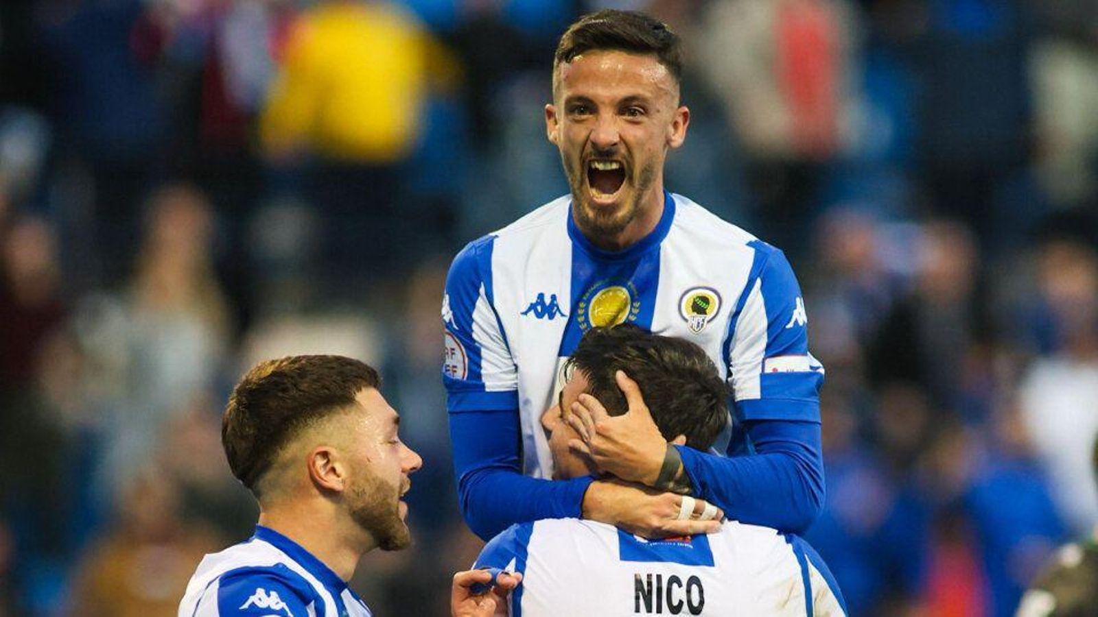 Els jugadors de l'Hèrcules celebren un dels gols