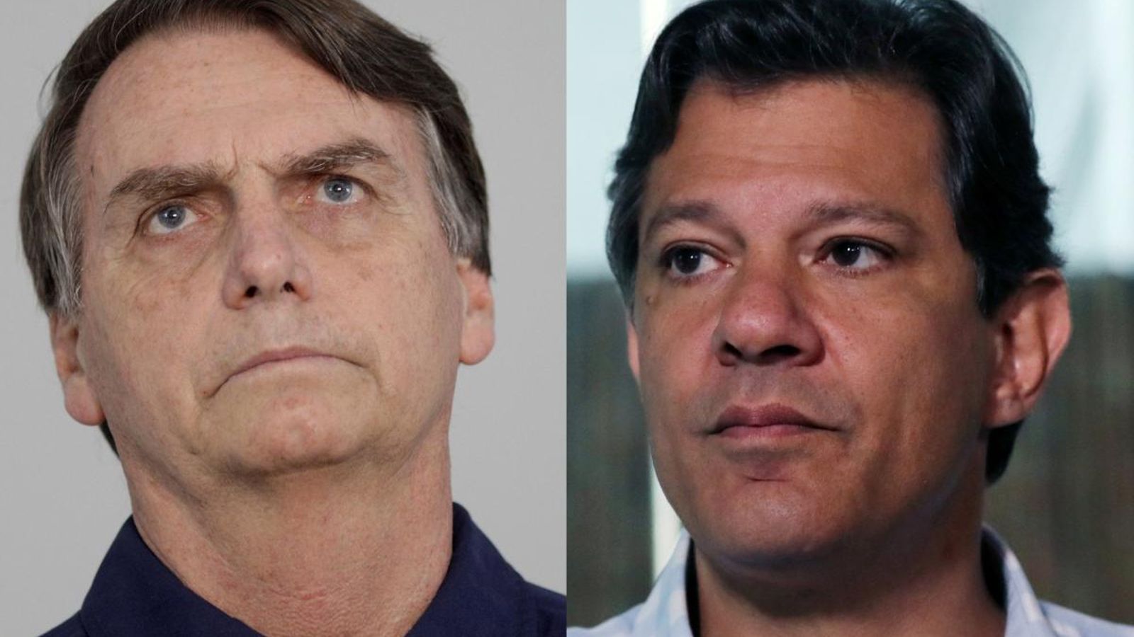 Els candidats presidencials Jair Bolsonaro i Fernando Haddad.     Font: REUTERS