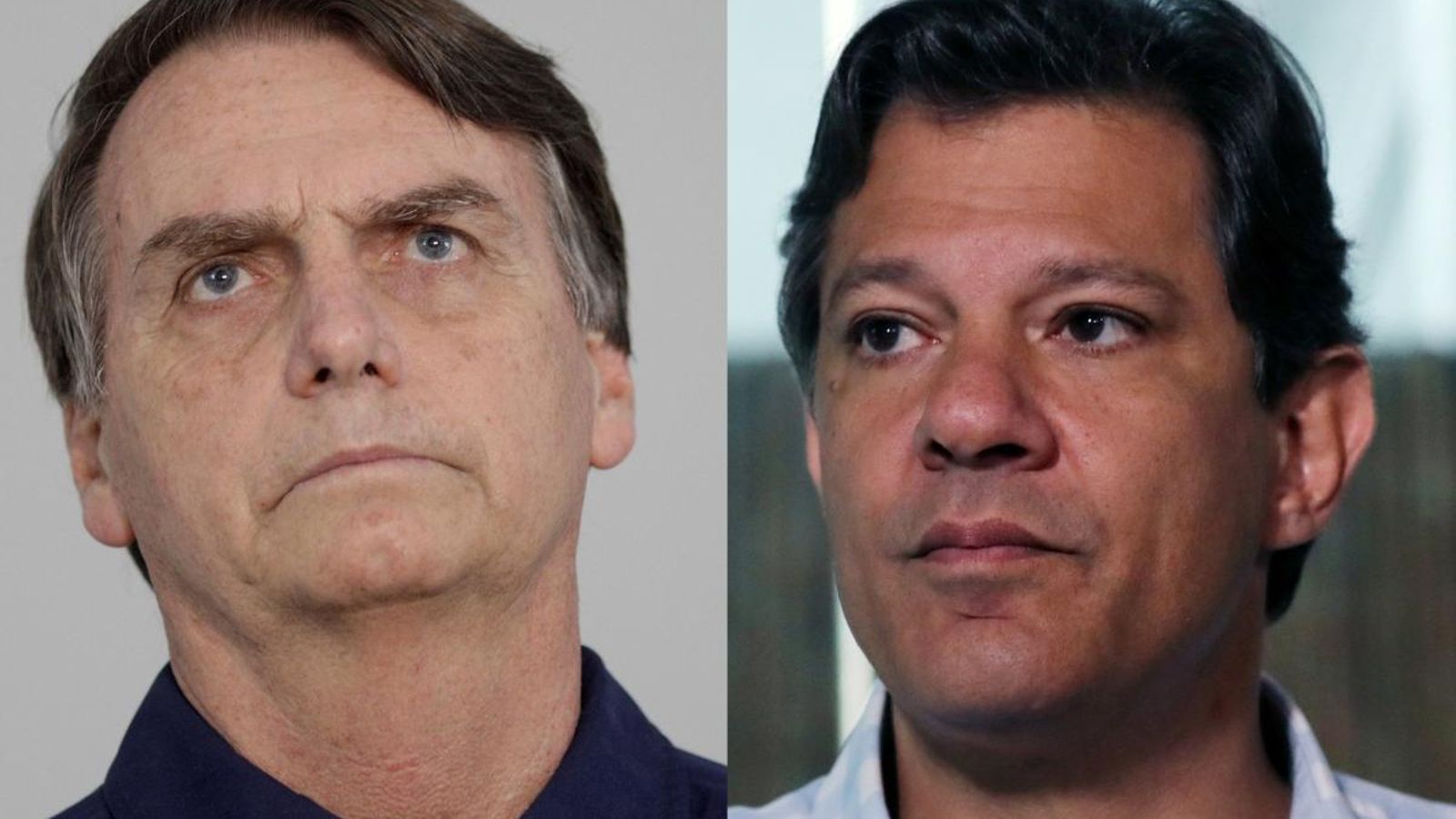 Els candidats presidencials Jair Bolsonaro i Fernando Haddad. Font: REUTERS