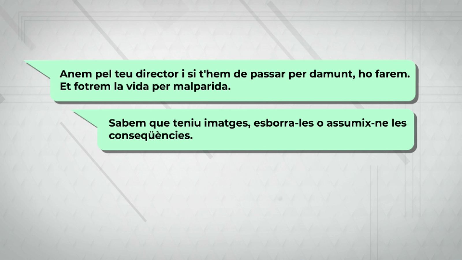 Missatges que suposadament va rebre la subdirectora de la presó de Villena per grups de WhatsApp interns
